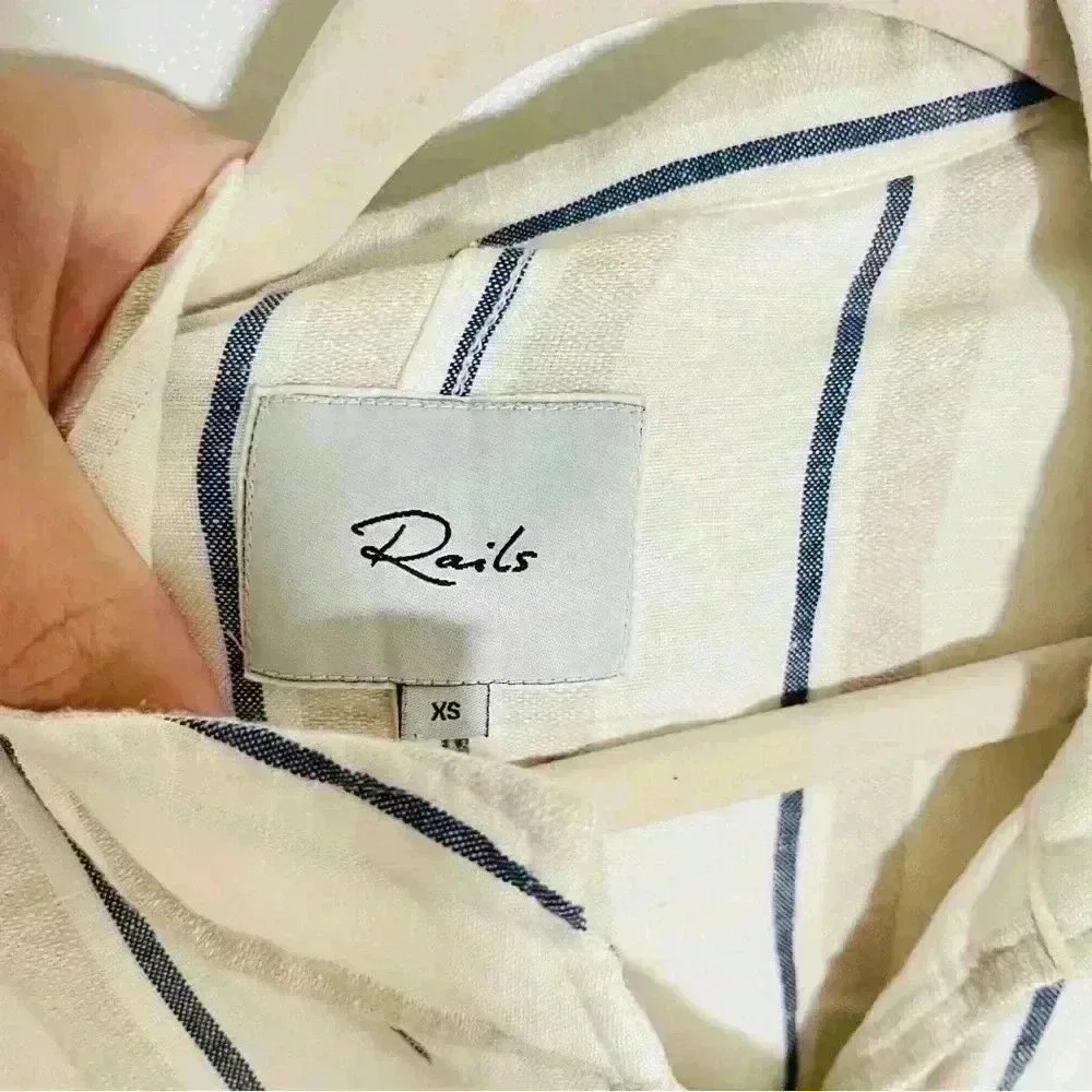 NEW Rails Rowen Linen Jacket Coco Stripe - image 6